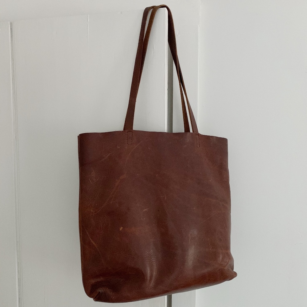 Handmade leather tote